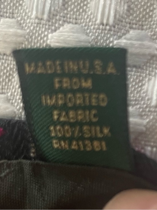 Lauren Ralph Lauren Men's Black Silk Geometric Herringbone Tie USA Made #679 - Picture 2 of 5